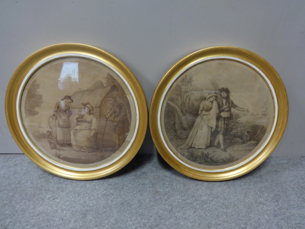 Pair Regency Engravings in Gilt Frames