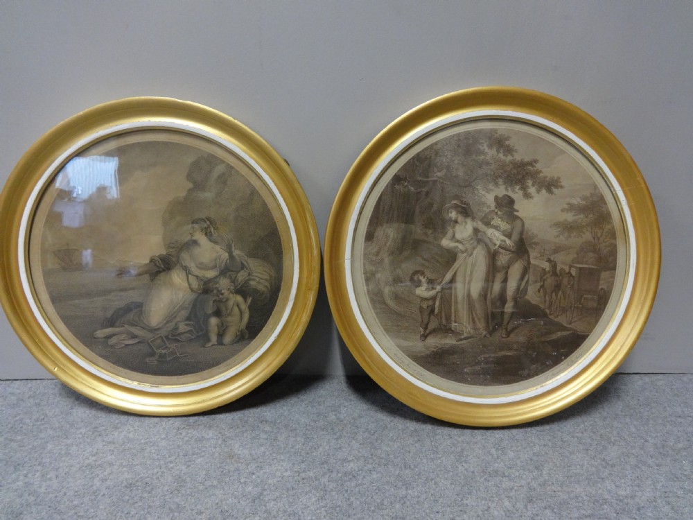 Pair Regency Engravings in Gilt Frames