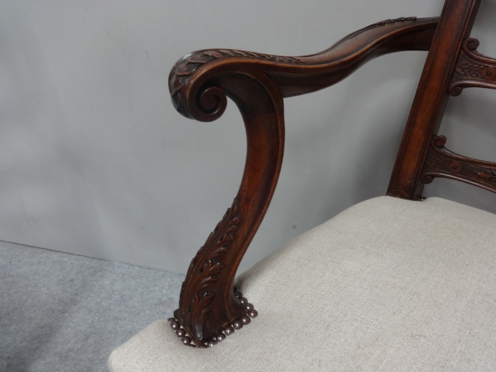 Wonderful Pair French Mahogany Elbow Chairs View VI