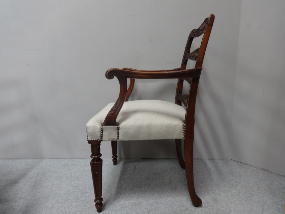 Wonderful Pair French Mahogany Elbow Chairs View VIII
