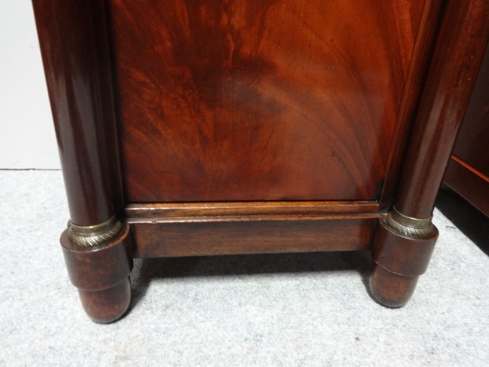 Pair French Empire Mahogany Bedside Cabinets View IV