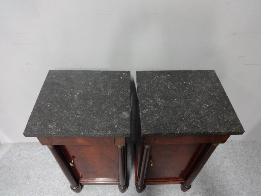 Pair French Empire Mahogany Bedside Cabinets View VI