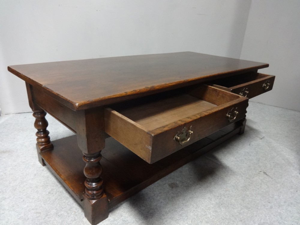 Superb Oak Plank Coffee Table View V