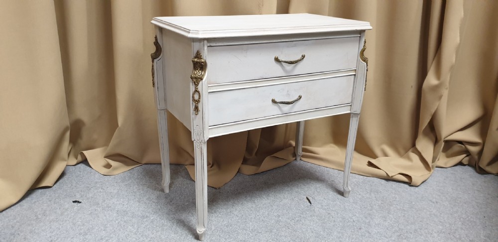 Pair French Painted lamp chests of drawers View IV