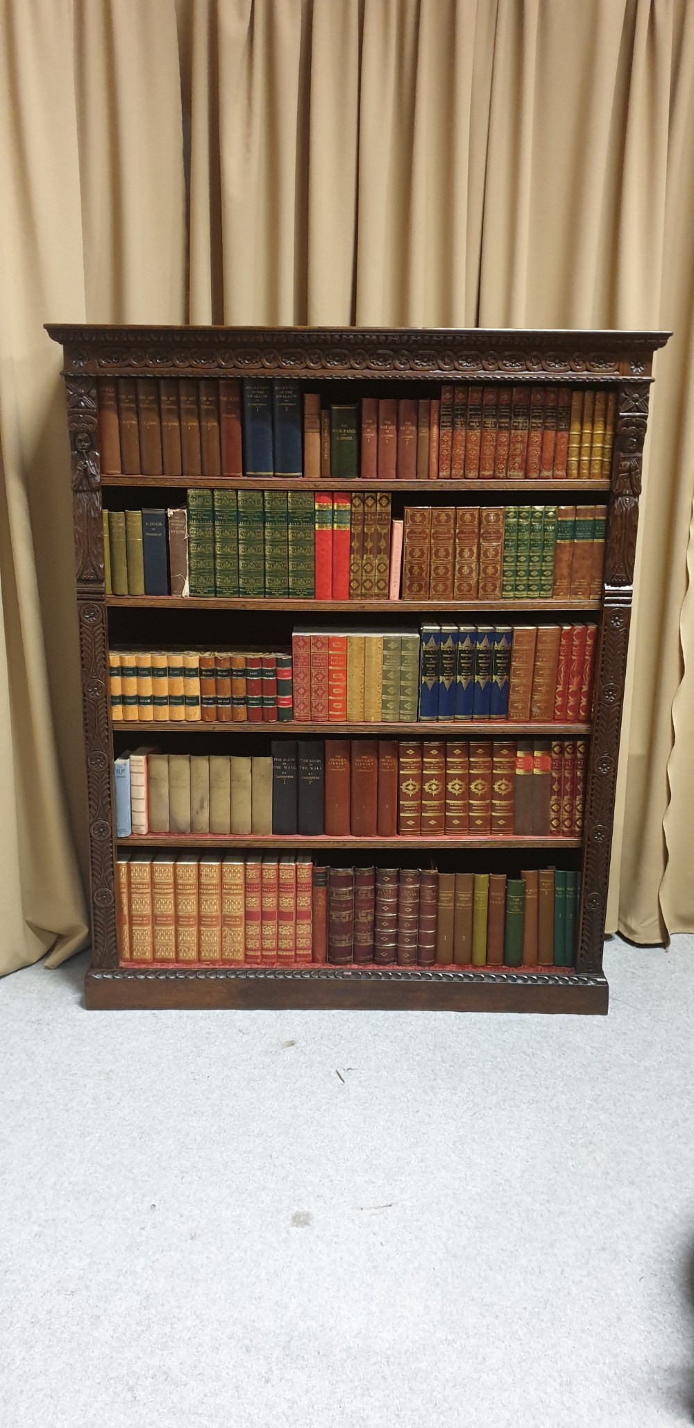 Wonderful Victorian Adjustable Library Bookcase 