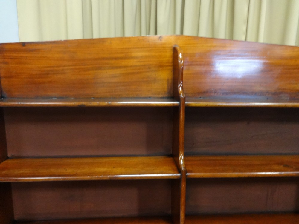 Wonderful Mahogany Waterfall Library Open Bookcase View VI
