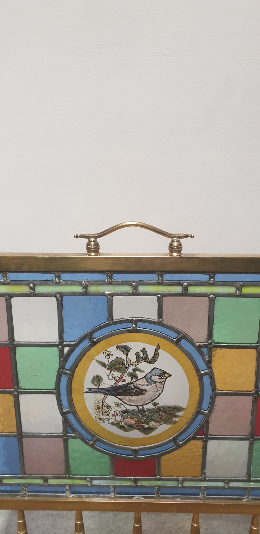 Leaded Glass and Brass Firescreen View II