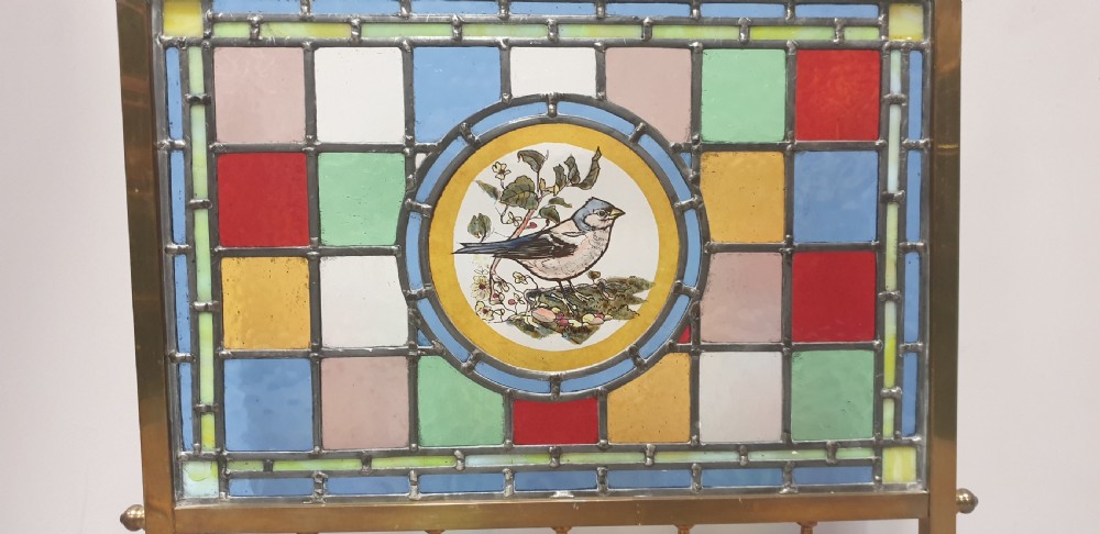 Leaded Glass and Brass Firescreen View III