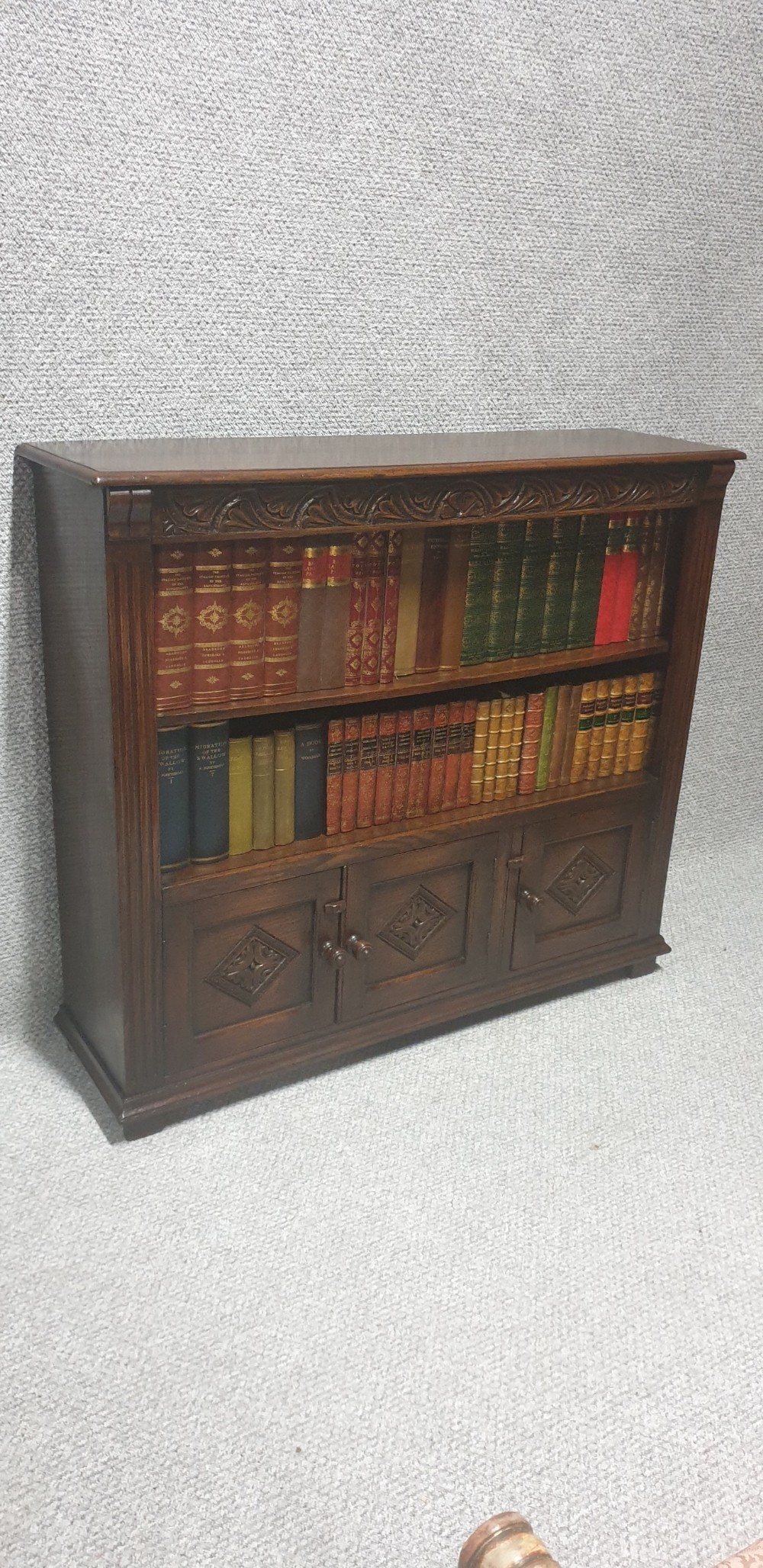 Oak Open Bookcase  View III