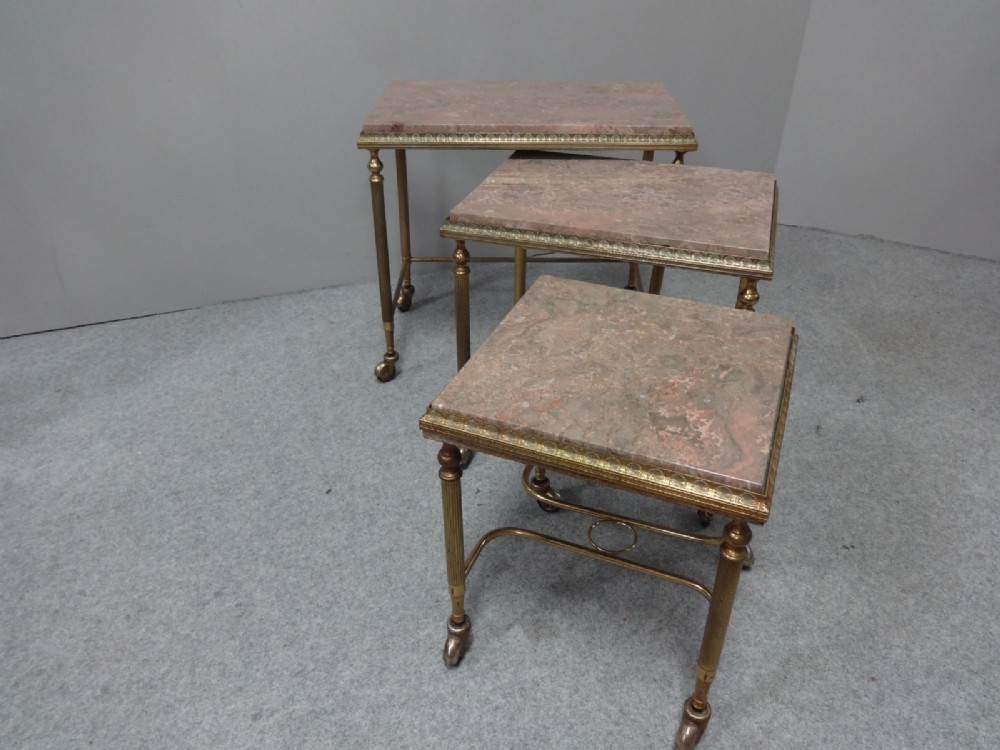 Very Good French Gilt Metal Nest of Tables c.1920
