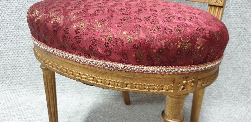 Lovely French Gilt Boudoir Chair View VII