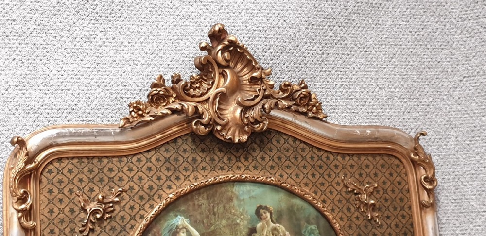 French Trumeau Silver Gilt Mirror  View III
