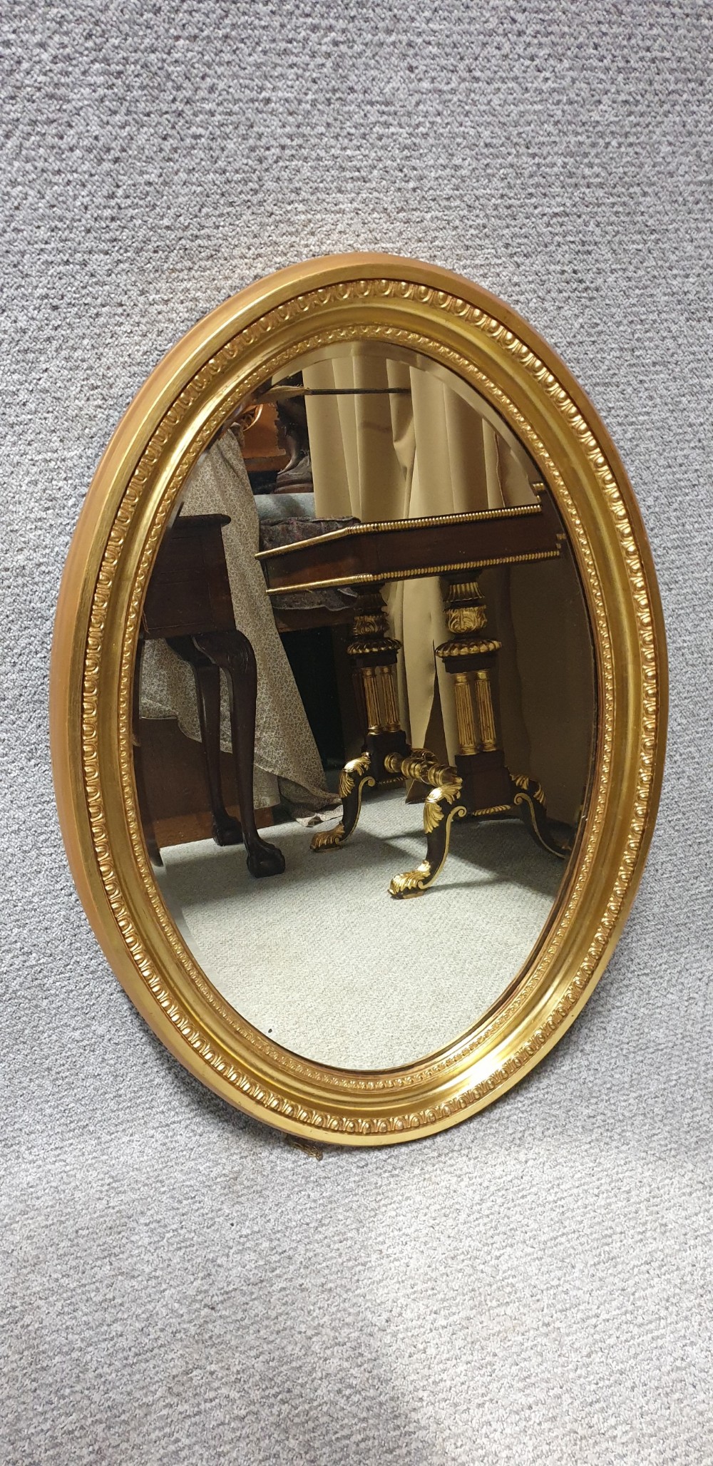 Edwardian Oval Gilt Mirror