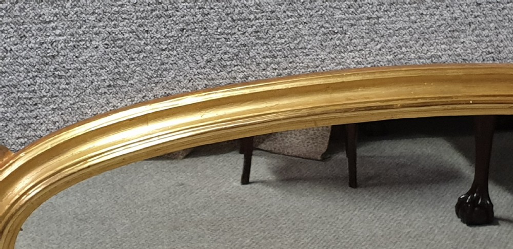 Elegant English Arched Top Gilt Overmantle Mirror View VI