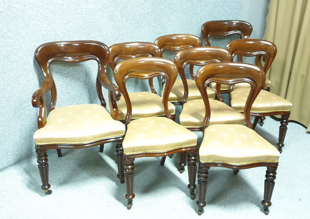 Outstanding Set Eight Mahogany Dining Chairs
