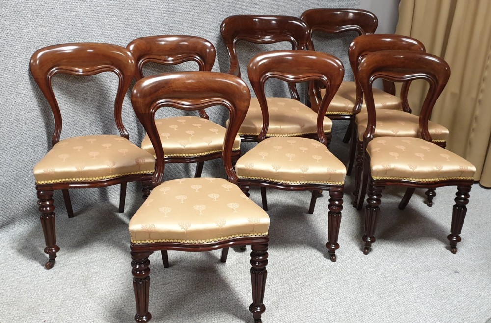 Outstanding Set Eight Mahogany Dining Chairs
 View II
