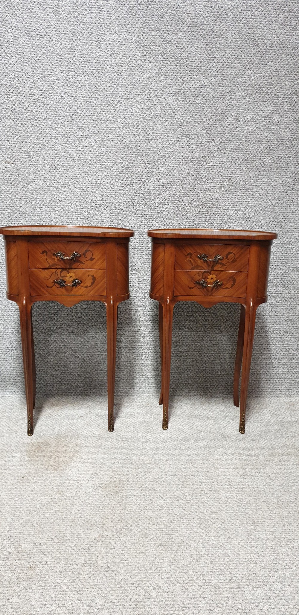 French Kidney shaped Bedside Chest of Drawers  View II