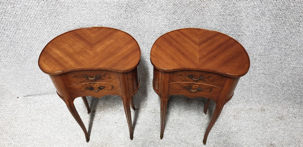 French Kidney shaped Bedside Chest of Drawers  View III