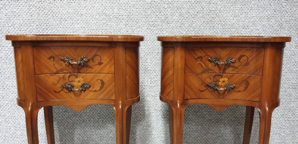 French Kidney shaped Bedside Chest of Drawers  View VIII