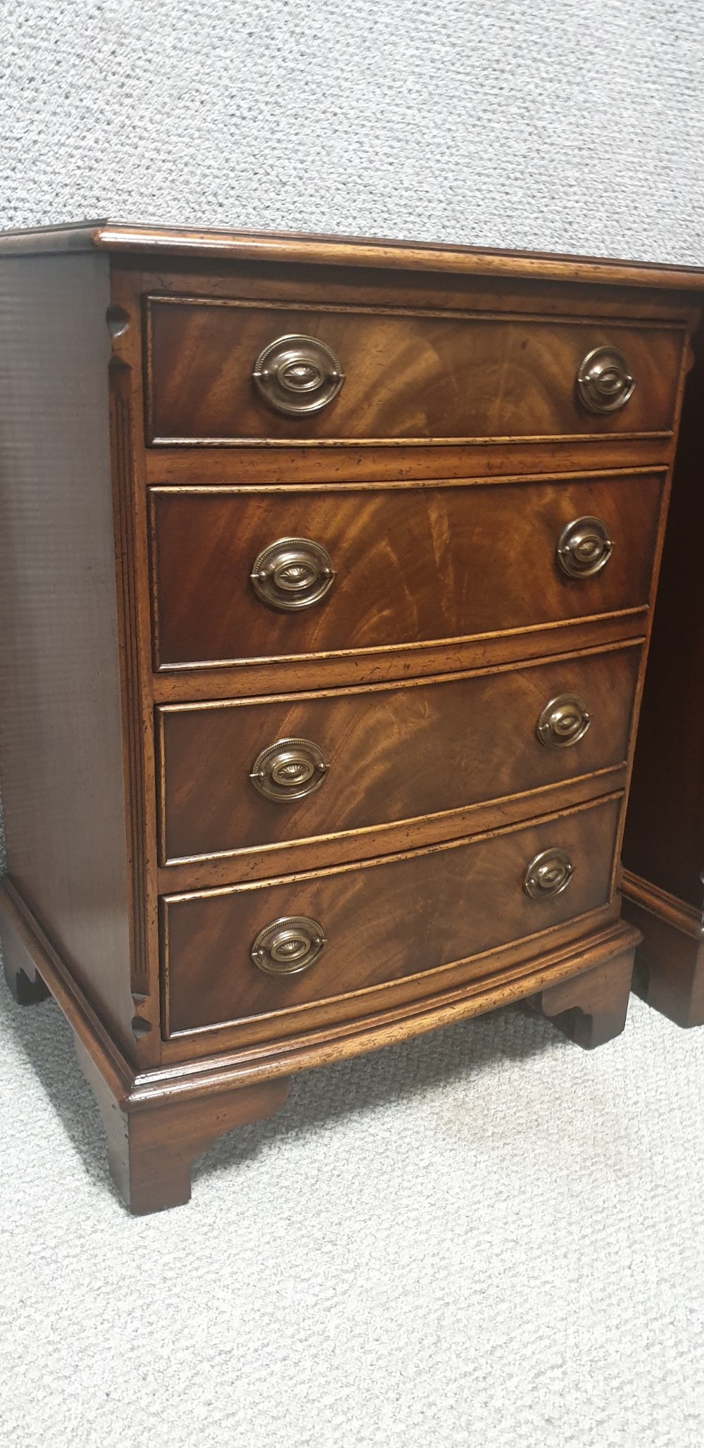 Pair Mahogany Bowed Chest of Drawers View V
