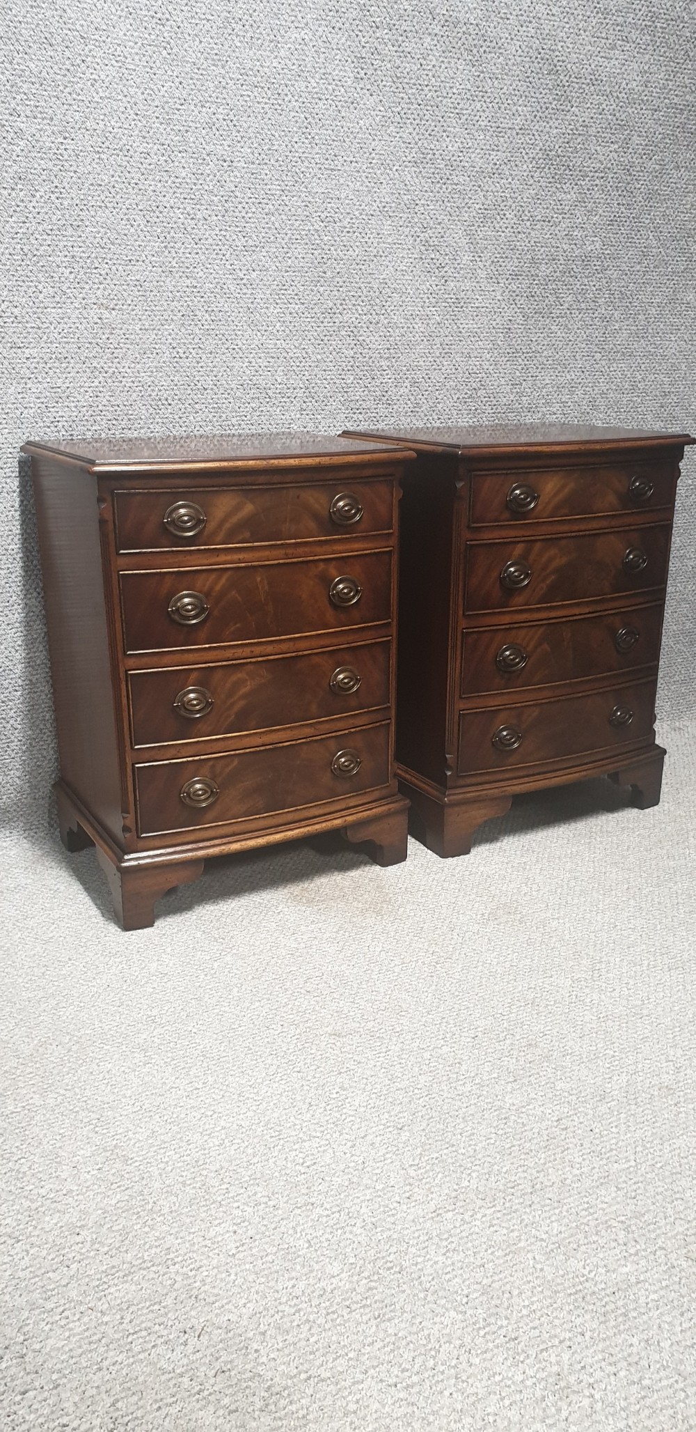 Pair Mahogany Bowed Chest of Drawers View VI