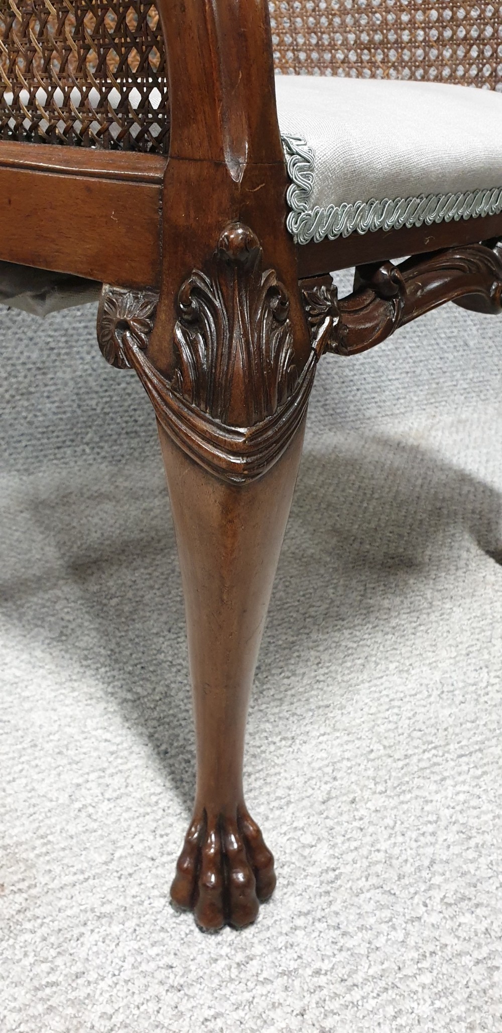 Mahogany Bergere  Desk Chair View V