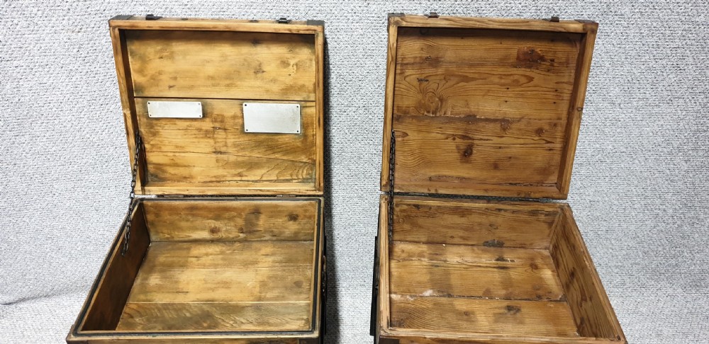 Pair Antique Indian Ammunition Chests on Stands View V