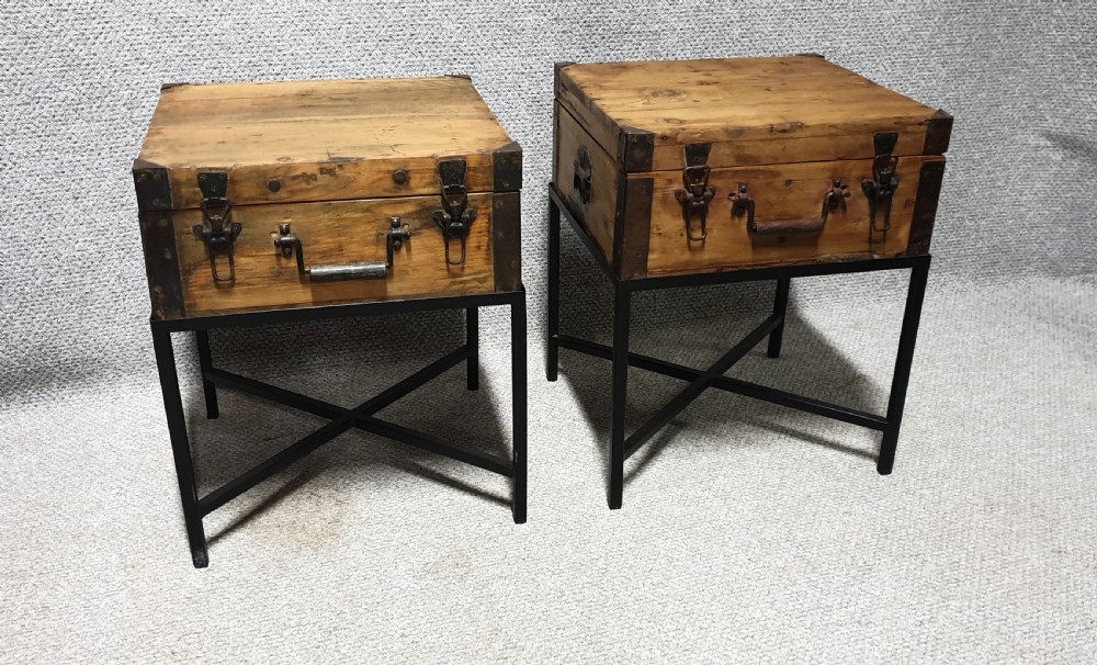 Pair Antique Indian Ammunition Chests on Stands View VII