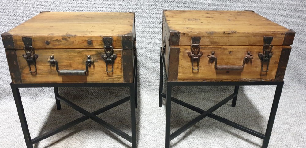 Pair Antique Indian Ammunition Chests on Stands View VIII