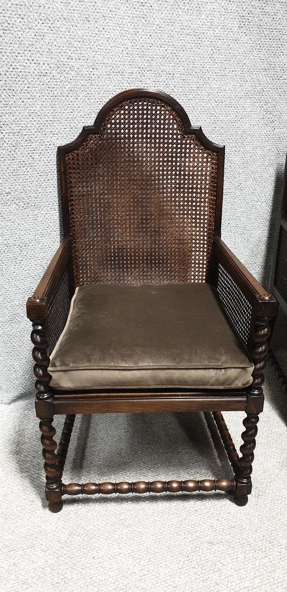 Pair Bergere Carver Armchairs View III