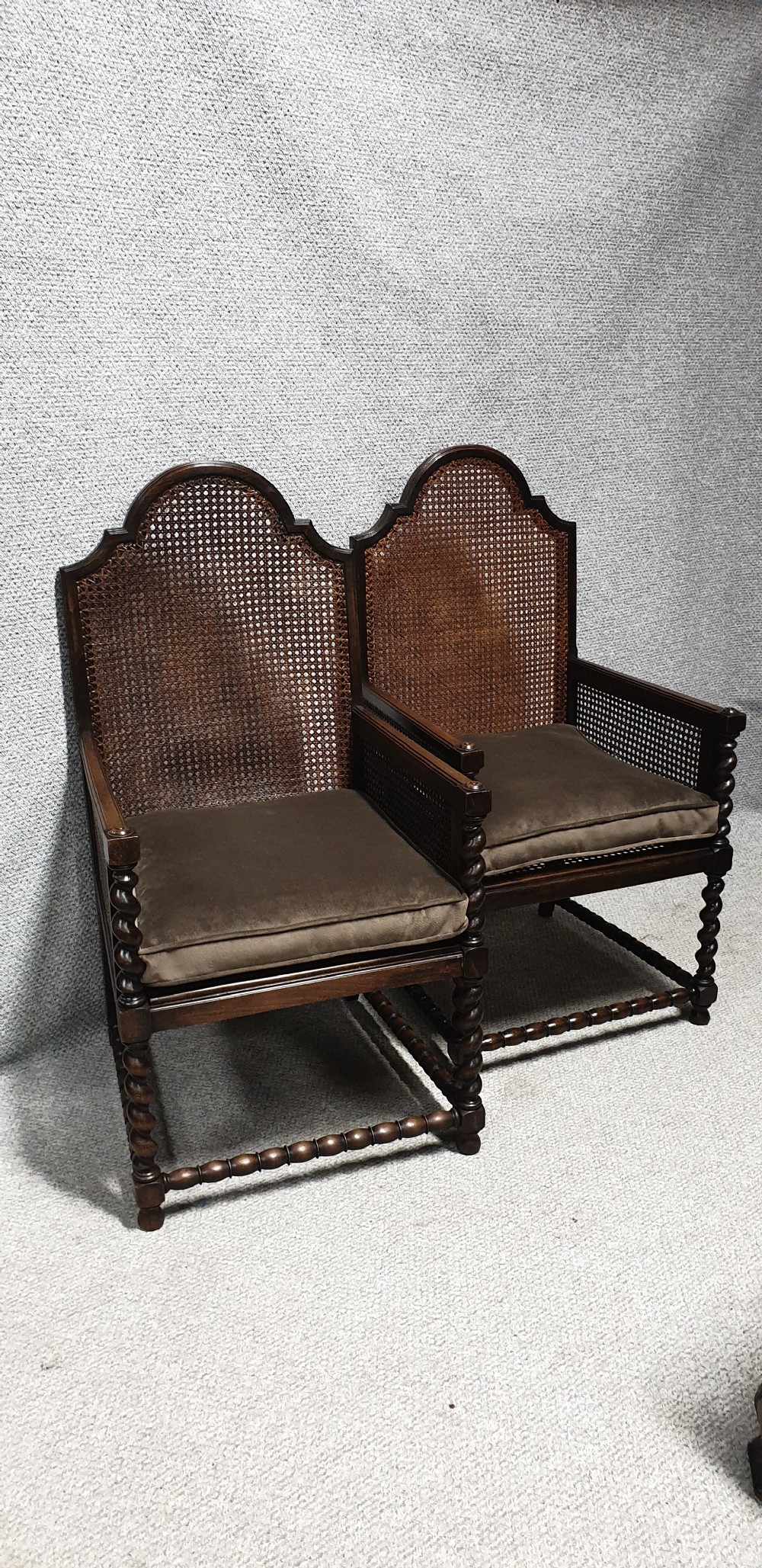 Pair Bergere Carver Armchairs View XI