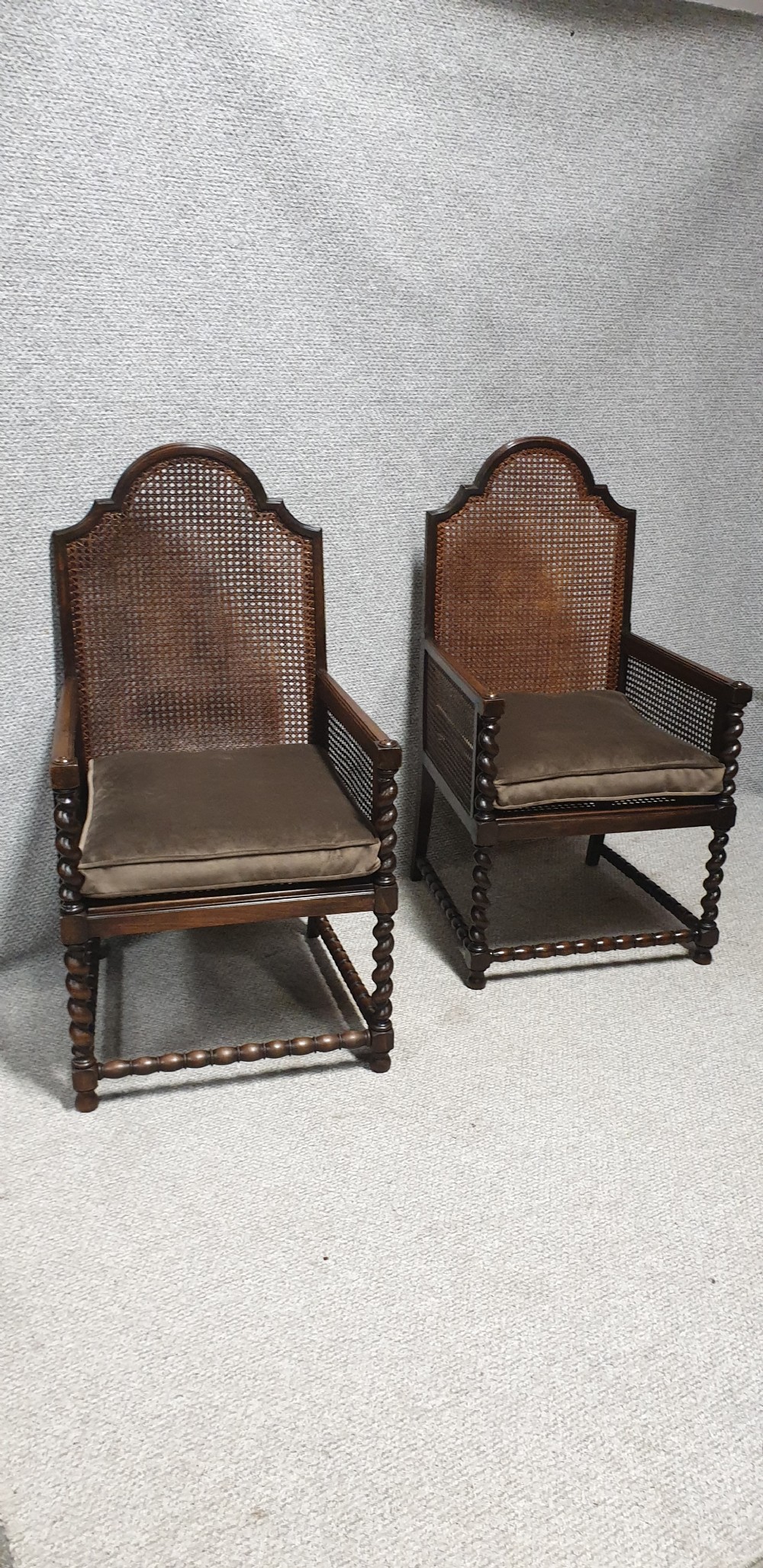 Pair Bergere Carver Armchairs View XIII