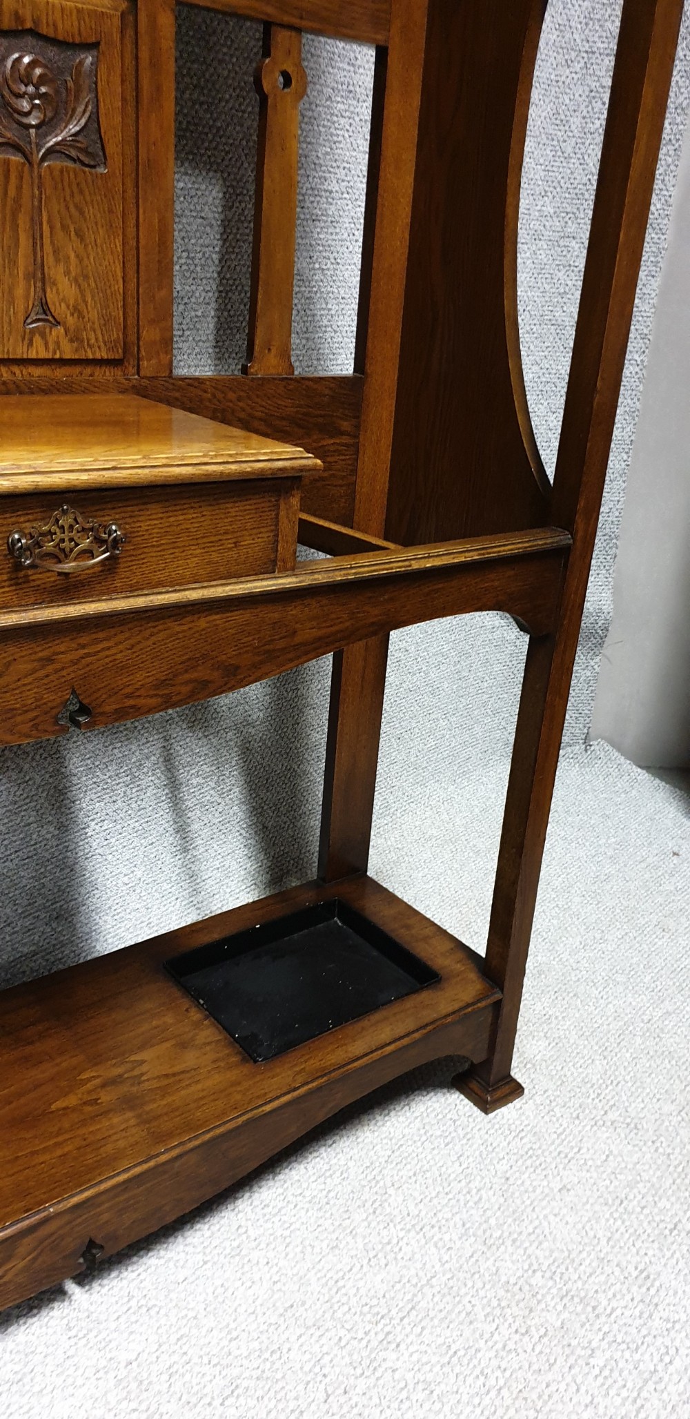 Art Nouveau Oak Hallstand View IX
