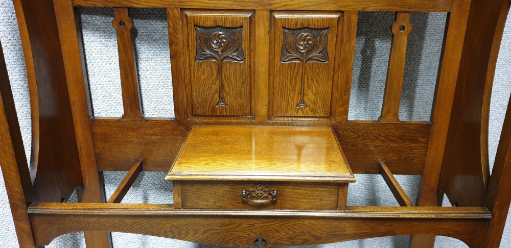 Art Nouveau Oak Hallstand View XI