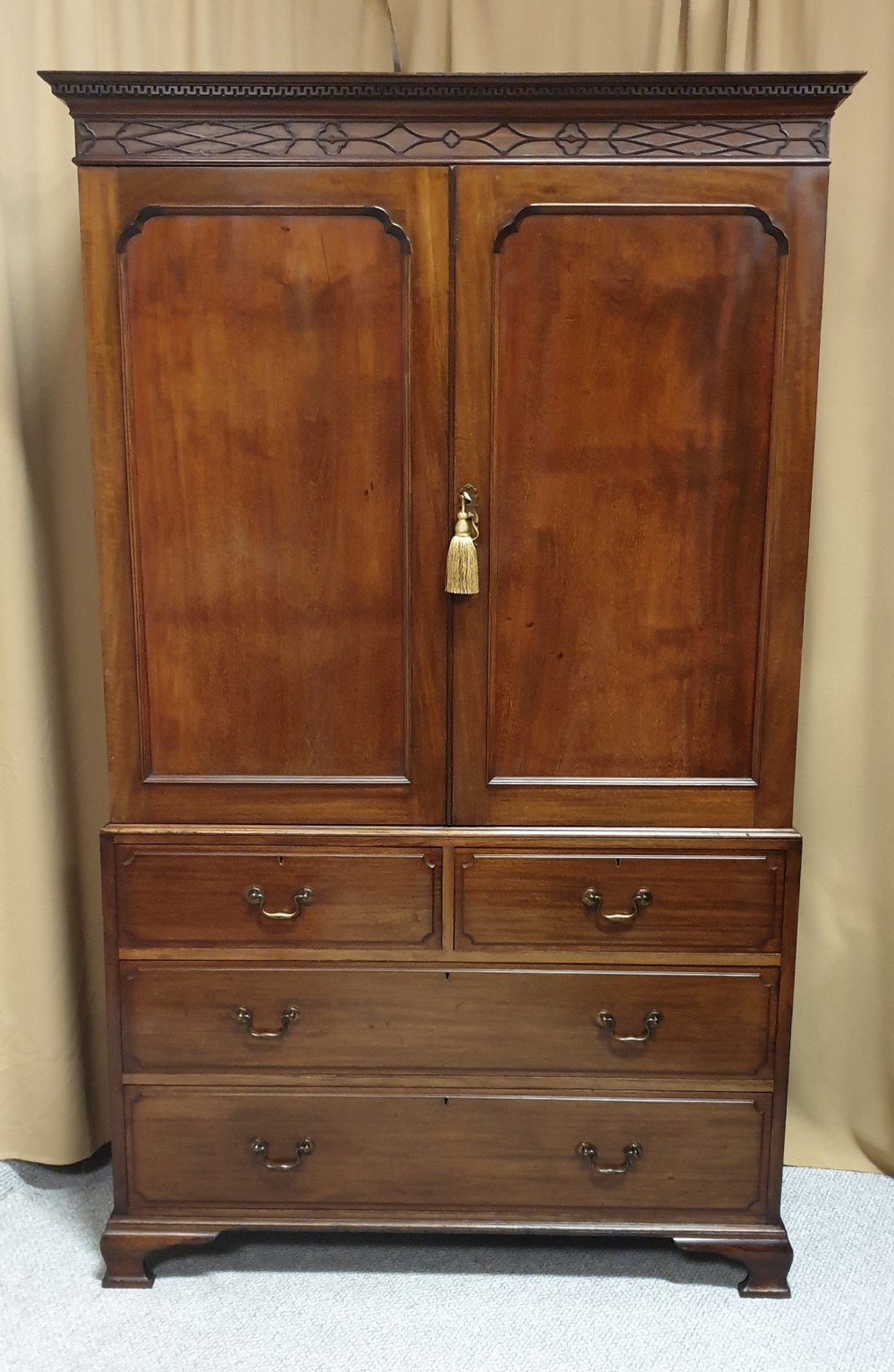 Victorian Mahogany Linen Press 