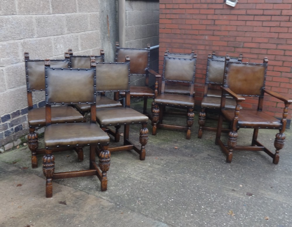 Excellent Quality Set of Ten Oak Dining Chairs View II