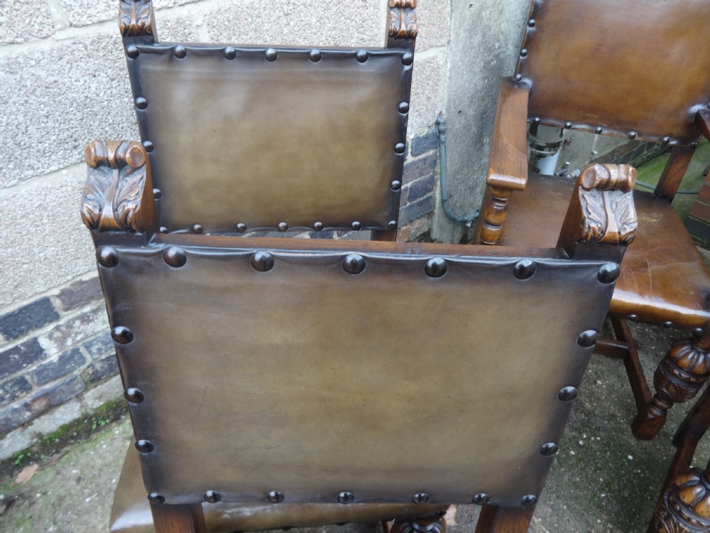Excellent Quality Set of Ten Oak Dining Chairs View VI