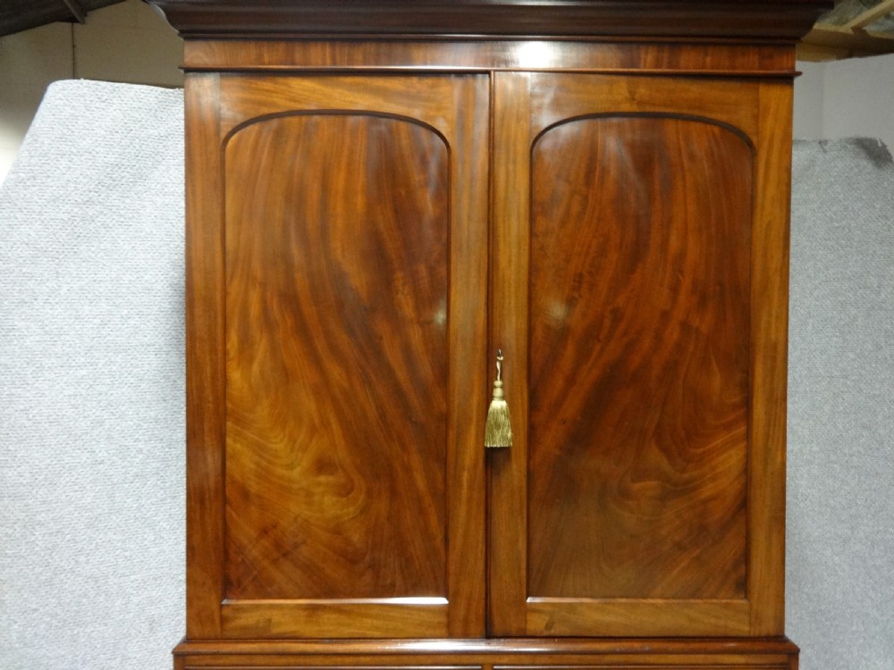 Outstanding  Victorian Mahogany Linen Press View III