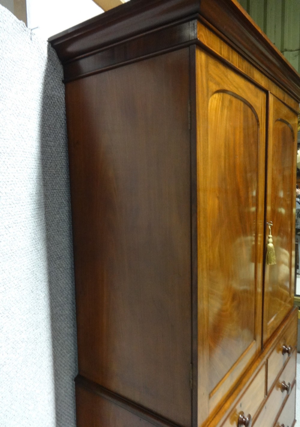 Outstanding  Victorian Mahogany Linen Press View VII