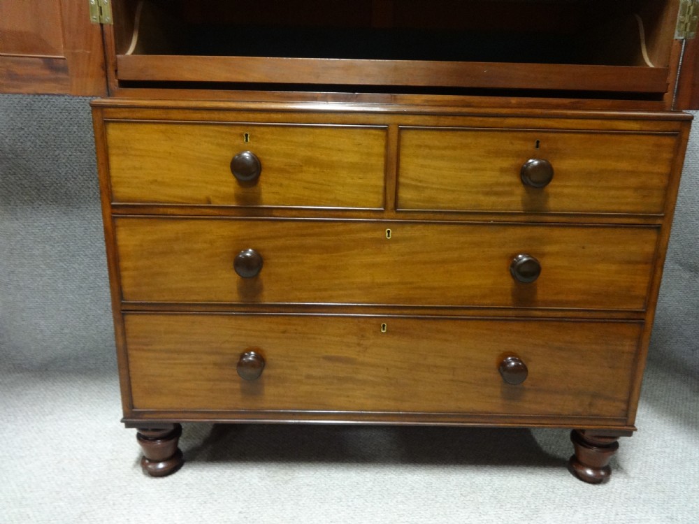 Outstanding  Victorian Mahogany Linen Press View IX