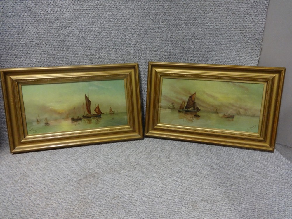 E Stanley, Pair Oil on Canvas