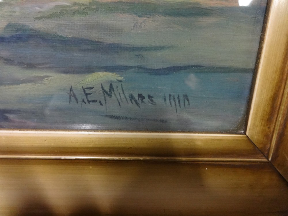 Oil on Canvas A E Milnes Seascape View III