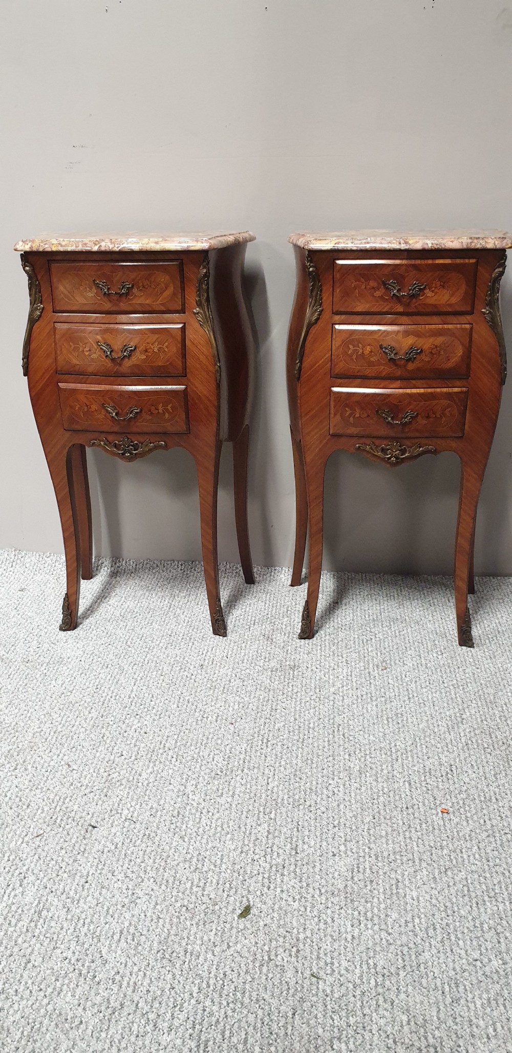 Pair French Bedside Cabinets  View III