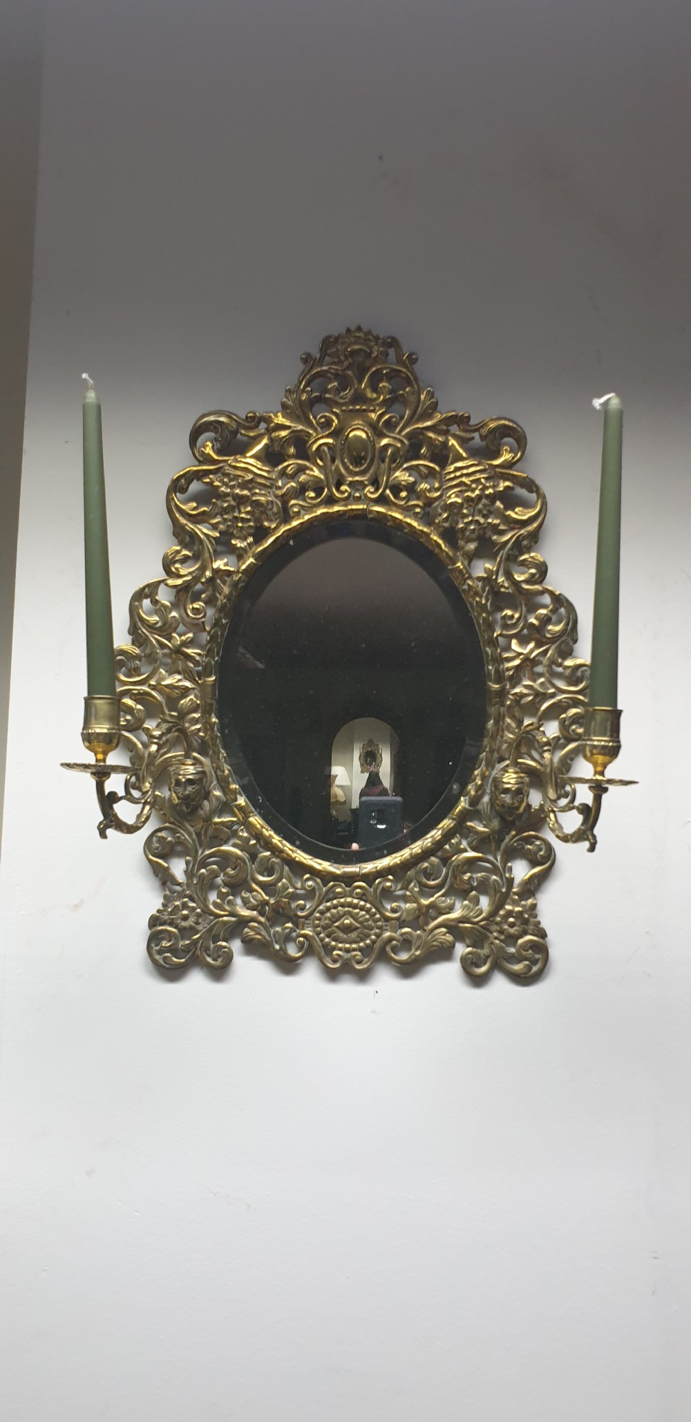 Victorian Brass Wall Mirror