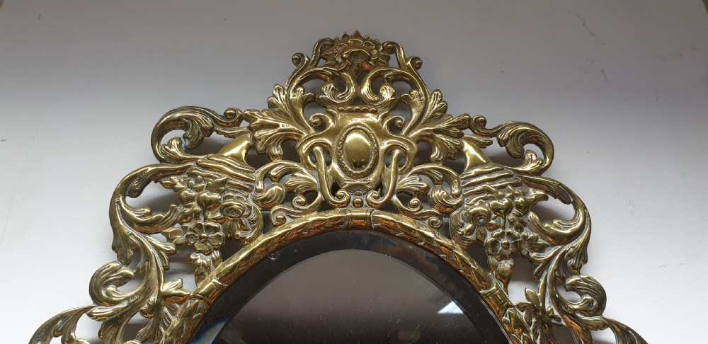 Victorian Brass Wall Mirror View IV