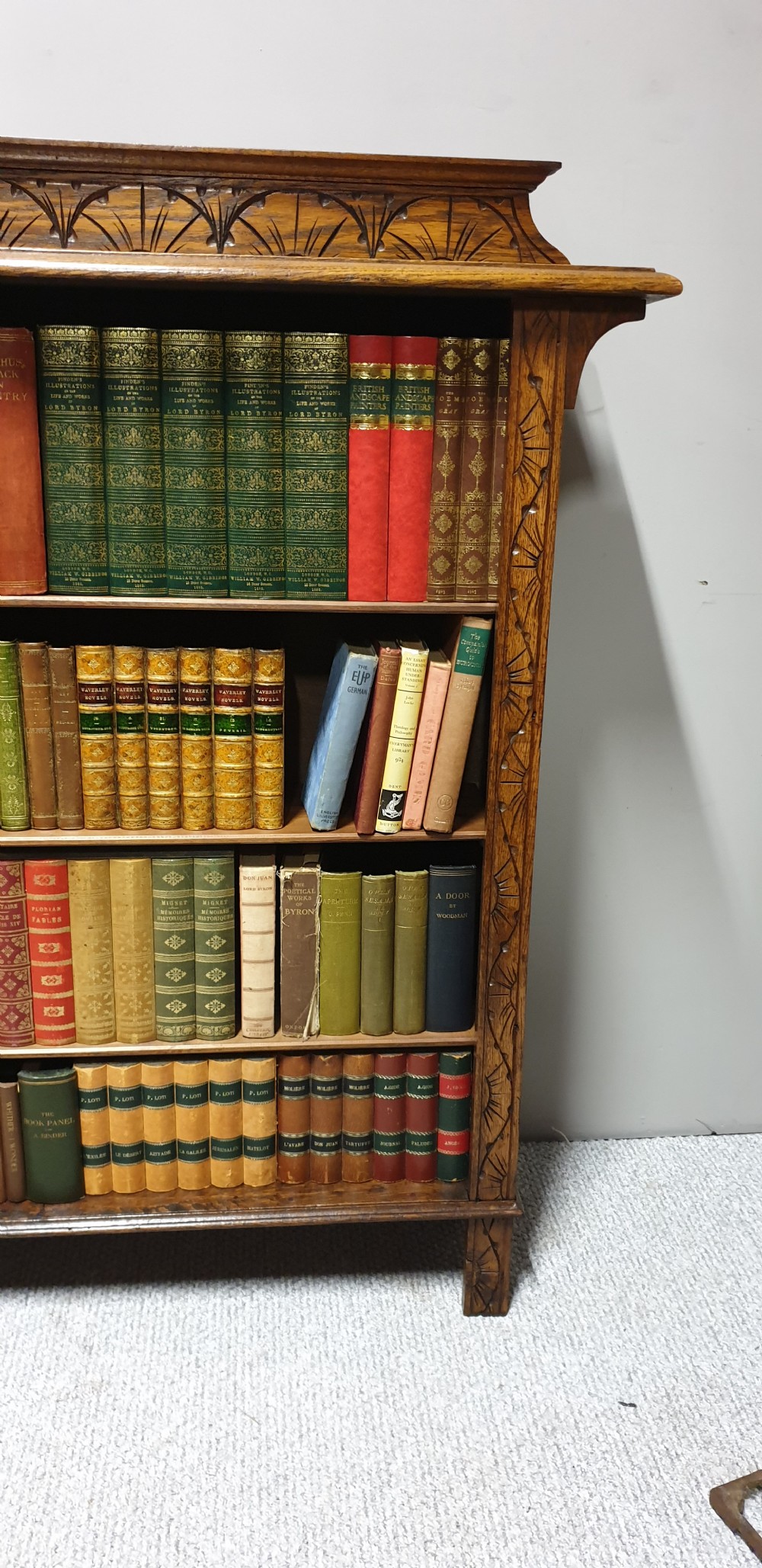 Golden Oak Open Bookcase View II
