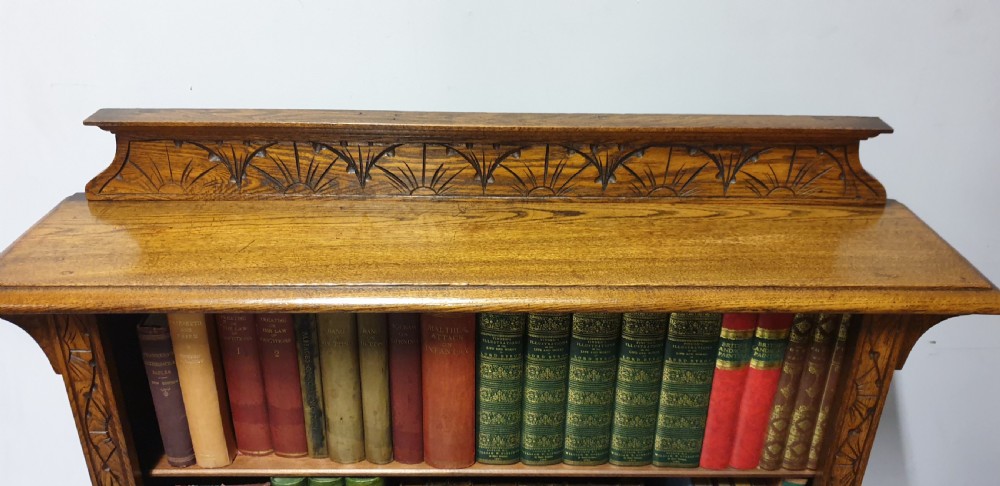 Golden Oak Open Bookcase View III