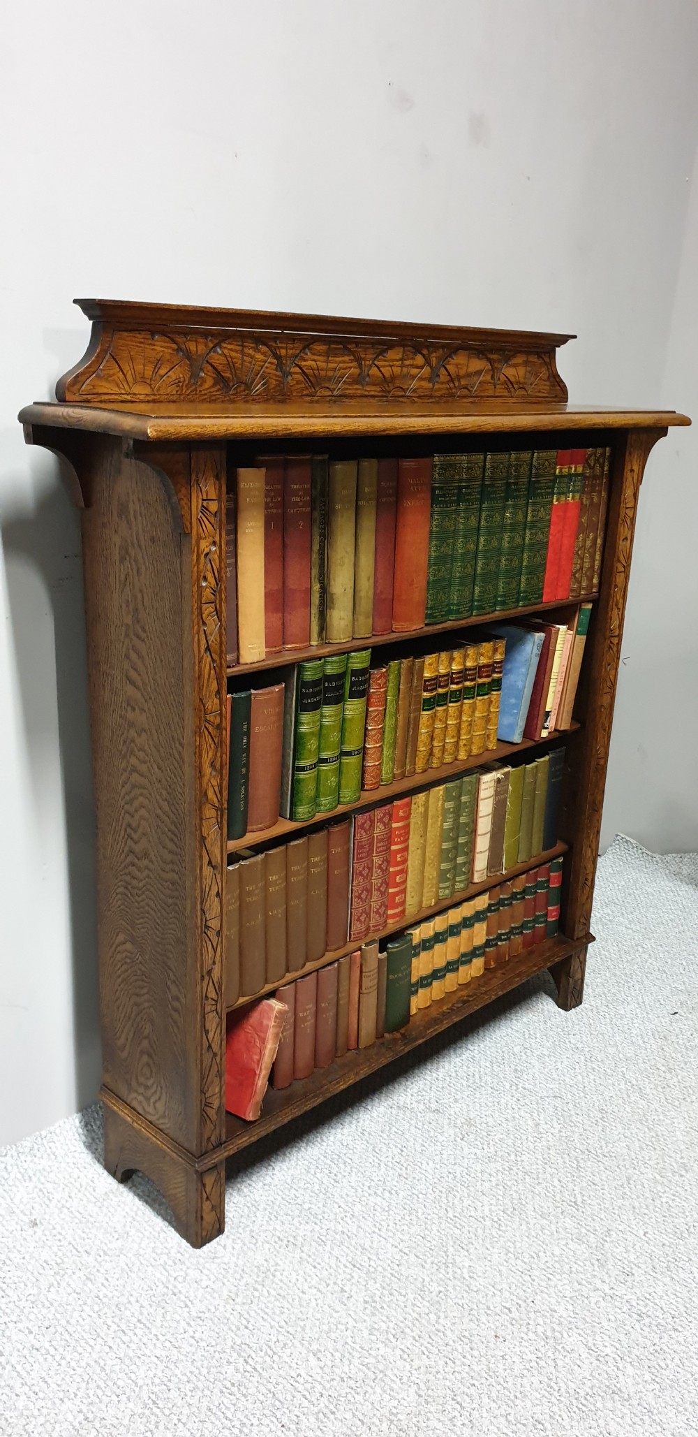 Golden Oak Open Bookcase View V