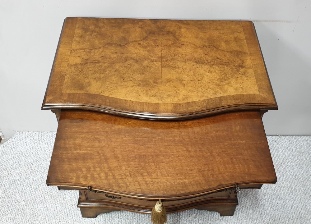 Burr Walnut Serpentine Chest of Drawers View V