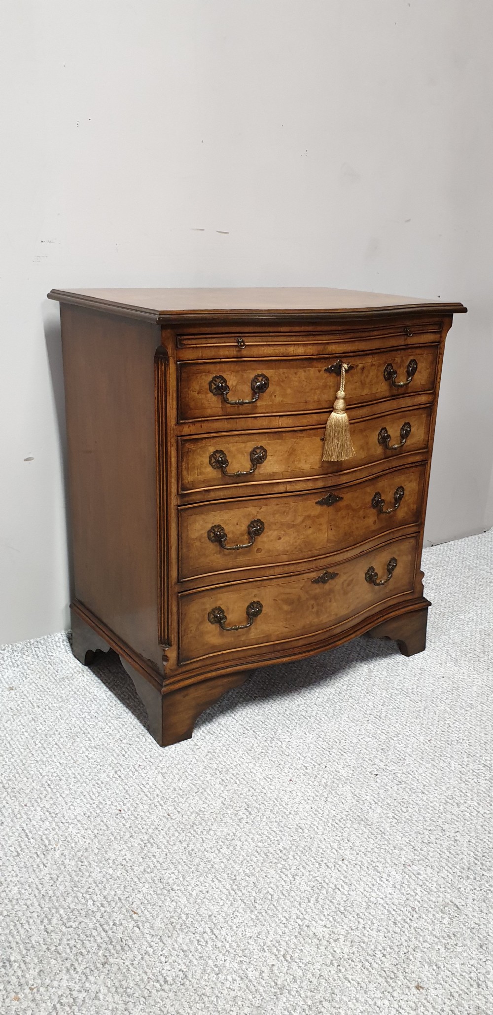 Burr Walnut Serpentine Chest of Drawers View IX